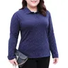 셔츠 플러스 사이즈 여성 긴 소매 캐주얼 스웨트 라펠 라펠 프린트 탑 블라우스 티셔츠 가을 겨울 인쇄 3xl -6xl