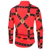 القمصان غير الرسمية للرجال الفاخرة Royal Red Long Sleeve Paisley Print Camisa Social Masculina Manga Longa Prom Party 220930