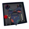 EXSAFA Mens Tie Light Luxury Gift Box Wedding Bow Tie Pocket Square Brooch Cufflinks