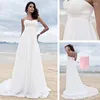 Suknia ślubna Elegancka plażowa biała A-line bez ramiączek, koronkowa cekin