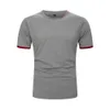 Совершенно новый мужская футболка повседневная мужская футболка с коротким рукавом с твердым цветом летние мужские топы