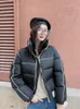 Womens Down Parkas Women Fashion Winter Inverno de alta qualidade Jackets Stand Up Collar Block Bomber Down Coats Roupas casuais 220930