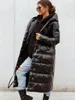 Women's Trench Coats Oversized Puffer Jacket Women Three Length Long Coat Quilted Warm Padded Parka Casual Plus Size Streetwear Hooded