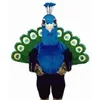 2022 Performance Blue peacock Mascot Costume Halloween Birthday Party Advertising Parade Adult Use Outdoor Suit