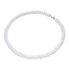 Colliers de perles Dainashi 925 STERLING Silver AAAA 89 mm Perles de pain blanc