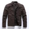 Herrläder faux män vinter varumärke jacka casual motorcykel inner fleece pu kappjackor herr kläd streetwear 220930