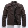 Cuir pour hommes Faux Hommes Hiver Marque Veste Casual Moto Intérieur Polaire PU Manteau Vestes Vêtements Pour Hommes Streetwear 220930