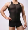 Body Shapers pour hommes sous-vêtements pour hommes ameublement gilet de gaze transparente pour sculpter