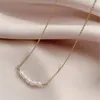 Choker Mani e Piedi 18K Gold Color String Pearl Naszyjnik dla kobiet Projektowanie stali nierdzewnej Biżuteria luksusowa jakość dziewczyny prezent