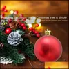 Décoration de fête 6pcs 6cm de Noël de décoration d'arbre de Noël Platage de paille