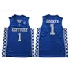 Homens Ncaa Kentucky Wildcatt Basquete Jerseys Devin Bker Cllege Jersey Anthny 23 Davis Twns Fx Mnk Jhn Wall Demarcus Cusins