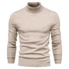 Men's Sweaters 2022 Winter Turtleneck Thick Mens Casual Turtle Neck Solid Color Quality Warm Slim Pullover Men