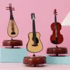 Decorative Objects Figurines Gas Station Music Box Home Decoration Plastic Hand-cranking Machinery Retro Octave Jewelry Guitar Violin Rotating 220930