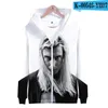 هوديز الرجال Ghostemane 3D Mercury Retrograde Image Printed Zipper Hoodie Sweatshirt Black Long Sleeve Jacket Coat Coat Grand