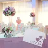Greeting Cards 100 Pcs Seat Heart Hollow-out Paper Reserved Placecards Table Guest Name for Banquet Wedding Birthday 220930