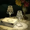 Masa lambaları kristal elmas lamba usb akrilik dekoratif masa yatak odası başucu bar aydınlatma armatürleri hediye gece ışığı