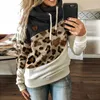 Bluzy damskie bluzy bluzy lampartowe bluza jesienna zima golf długie rękaw do sznurka sznurka z kapturem pullover streetwear 220930