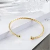 Bangle Real Silver Color Fashion Water Wave Pattern Bump Open Bracelets For Woman Accessories Jewelry Gifts SB104