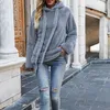 Pelliccia da donna Comoda Peluche Felpa con cappuccio Coulisse Calda Felpa Spessa Soffici Magliette e camicette Donna Allentata Oversize Poleron Mujer Inverno Tinta Unita