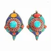 Pendant Necklaces TBP554 Vintage Jewelry Copper Inlaid Colorful Stone Pendants Ethnic Fashion Tibetan