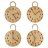 Wall Clocks Wood Frame With Two Tone Wooden Face Battery Operated Silent Movement Large Decorative For Classroom Office