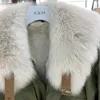 Fauxe Fur 2021 Parka Женщины настоящий пальто с воротником REX REX Lining Linting Winter теплая куртка одежда S7946 Y2209