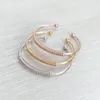 Bracelet en acier inoxydable en métal bracelet Unisexe Unisexe High Quality Double Ball Head Rose 18k Gold Spring imperméable