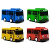 Diecast Model CAR 4PCS/SET ANIME TAYO THE Little Bus Educational Toys Cartoon Mini Plastic Pull Back Car For Kids Christmas Gifts 220930