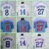 Retro baseballtröja Gary Carter 27 Vladimir Guerrero Pete Rose Blue White Throwback Mens Jerseys