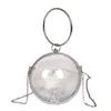 Sacs de soirée Designer Transparent Pvc Petit Sac Rond Mini Femmes Sacs À Main Chaîne Épaule Messenger Poignet Embrayage Bourse 2022