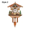 Wall Clocks 1PC Retro Wood Wooden Cuckoo Quartz Clock Handcraft Forest House Living Room Bedroom Home Decor Crafts