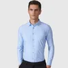 Camisas masculinas sem bolsos de manga longa masculina Slim coreano Trabalho de trabalho casual Primavera e outono Profissional formal