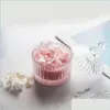 Bougies Bougies 6.5x9cm Bougie de cire de soja de fleur séchée avec pot parfumé en verre de bonbons pour anniversaire de mariage Cadeau de Saint Valentin Drop Delive Dhczo