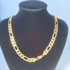 Colares pendentes de colar de corrente italiana de figuramento masculino de 10 mm de ouro amarelo 14k gf 21icnhh