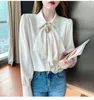 Women's Blouses Chiffon Women's Blouse Polo Girl's Shirt Summer Fashion Long Sleeve Top Loose Casual Solid Lady Clothing