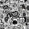 50 pezzi Adesivi gotici Cool Horror Cartoon Regali per adolescenti Vinile impermeabile per tazza d'acqua