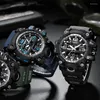 Relógios de pulso Addies Watch Men's Watch Military Camouflage Style Big Dial Sports Digital Digital Imper impermeável eletrônico luminoso