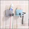 Organização de armazenamento do banheiro Auto-adesivo Rack de copo de sucção para a escova de dentes prateleira pendurada prateleira de plástico oco Drop de dh4ds