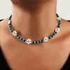 Garroker bohemio hecho a mano colorido perlas de semillas collar bohemia summer playa ocio boho clavícula de cuello corto para mujeres