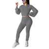 Running Sets 2022 Hoodies Top tweedelig set vrouwen tracksuit herfst kleding sexy solide kleuren broek outfits streetwear jogging femme