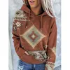 Hoodies voor dames sweatshirts vrouwen lange mouw etnische bedrukte capuchon casual sweatshirt hoodies tops T220929