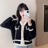 Kvinnans jackor 2022 Knitwear Spring Autumn Women's Clothing Tops Lazy Retro Sticked Cardigan Jacket Girls tr￶ja Perat D288