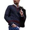 Suéteres para hombres Otoño Europa América Ropa con cuello en V Cálido Jerseys casuales para hombres Moda Suéter de punto Hombre Streetwear 220930
