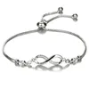 Charm Bracelets Fashion Crystal Infinity Bracelet For Women Summer Adjustable Cz Endless Love Tennis Birthday Jewelry Gift