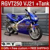 Tank Fairings-kit voor Suzuki RGV250 VJ21 SAPC RGV-250CC RGVT-250 1988 1989 Bodyworks 159No.97 RGV-250 RGVT250 88 89 RGVT RGV 250CC 250 CC 88-89 Fairing Blauw Glossy