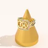 Wedding Designer Branded Anelli Women Love Charms Forniture di gioielli 8K Gol1d Anello in rame placcato Fine Finger Nuovo modello Anello regolabile