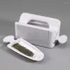 Nail Glitter Portable Recycling Storage Box Powder Tool Piccolo contenitore per gioielli Doppio strato francese