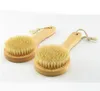 Dry Skin Body Brush with Short Wooden Handle Boar Bristles Shower Scrubber Exfoliating Massager FY5312 930