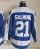 Movie CCM Vintage Ice Hockey 93 Doug Gilmour Jerseys 21 Borje Salming 19 Bruce Boudreau Men Embroidery Jersey White Blue Green