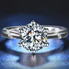 Boeycjr 925 Silver 0 5CT 1CT 2CT F COLOR MOSSANITE VVS ENGAGEMENT MARIAGE DIAMENT RING avec National Cericate for Women 201112296S2551893